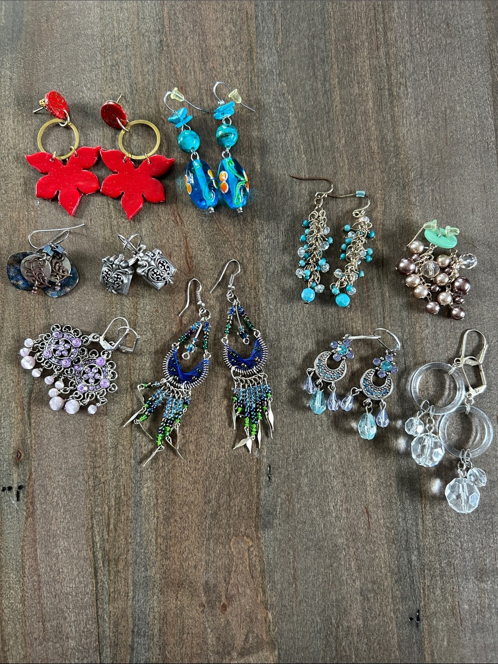 Earrings Lot 10 Pair Pierced